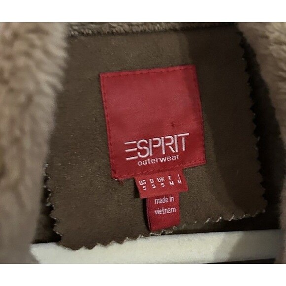 Vintage 90s Y2K Espirit Penny Lane Coat Womens S Tan Faux Suede Boho Festival - Picture 3 of 8